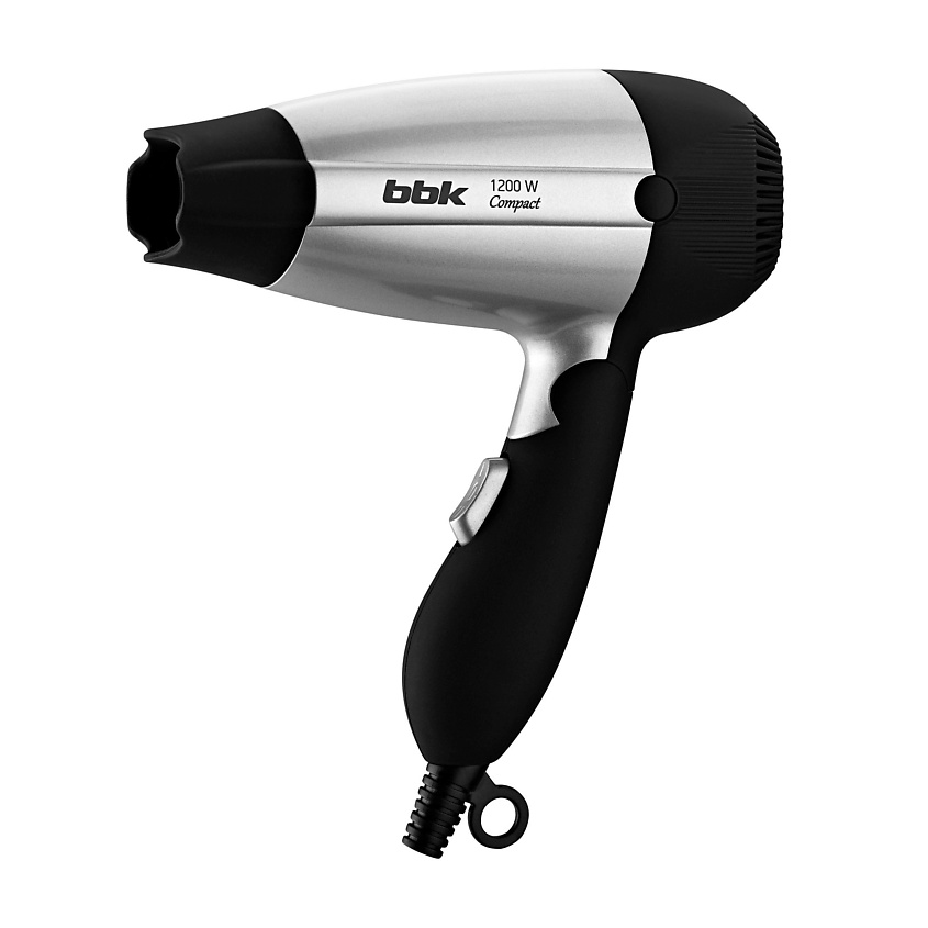 BBK Фен для волос BHD1200 черный/серебро